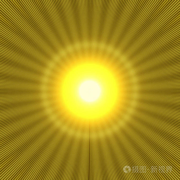 黄色的晕轮效应与闪亮的光芒