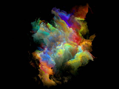 多彩的分形云粒子图片