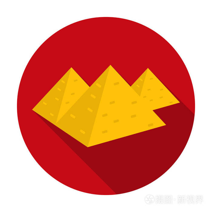 埃及金字塔图标在白色背景上孤立的平面样式古代埃及象征股票矢量图