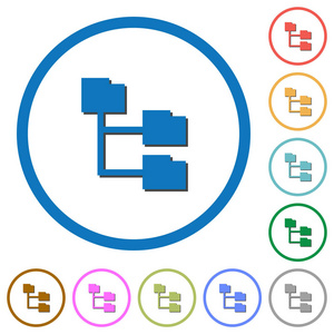 文件夹结构图标阴影和轮廓图片