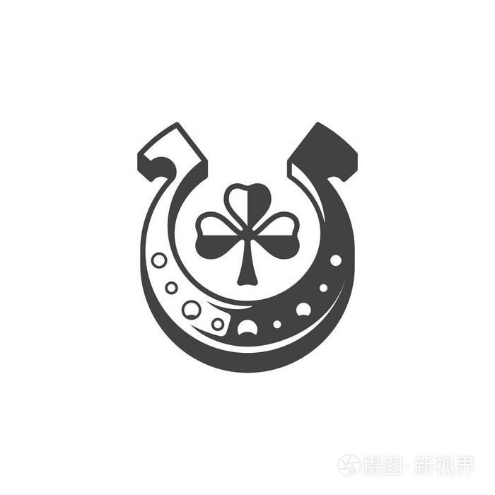 马蹄形分离白色背景矢量图标