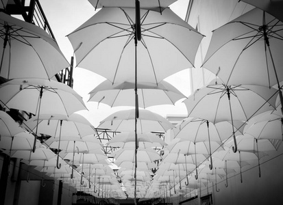 黑色和白色的伞图案背景图片