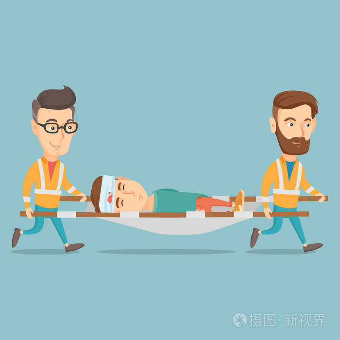 急诊医师携带担架上的人