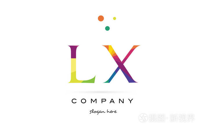 lxlx创意彩虹颜色字母表字母标志图标