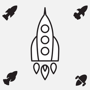 太空火箭图标或启动符号图片