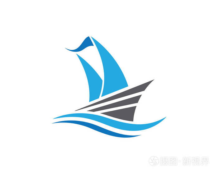 海洋邮轮班轮船舶轮廓简单的线性标志