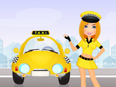 女出租车司机图片