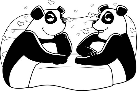 卡通熊猫爱图片