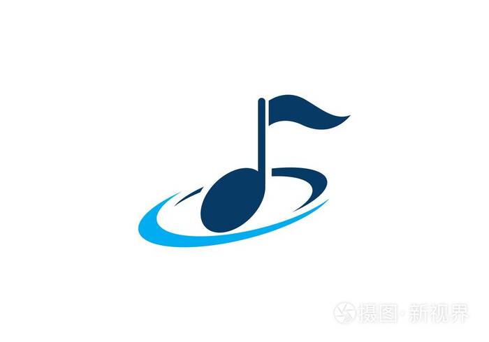 音乐笔记图标徽标矢量
