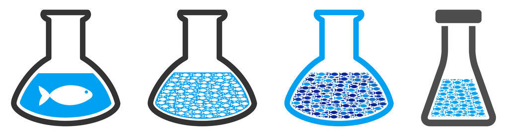 鱼液化学反击矢量拼贴画插图图片