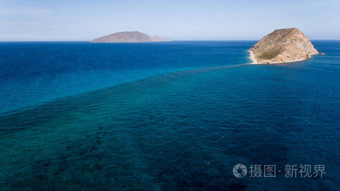 伊斯拉圣迭戈巴贾加州墨西哥上空全景. 科特兹海.