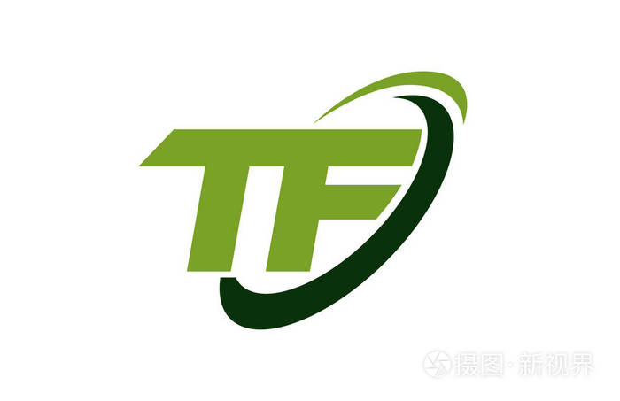 tf标志swosh椭圆椭圆绿信矢量概念