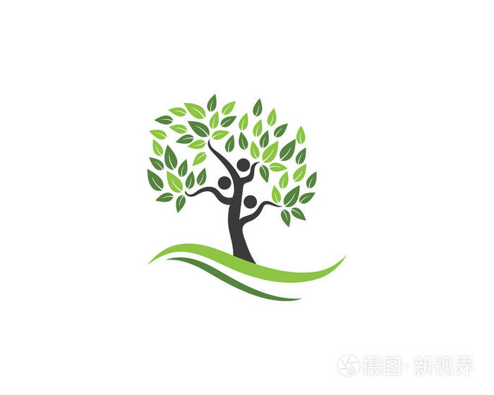 家树符号图标标志图案模板插图