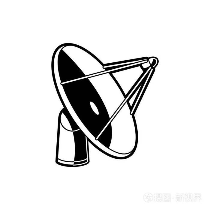卫星天线-从白色背景中分离出来的外太空信号接收器