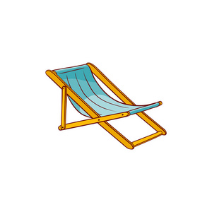 矢量平海滩躺椅图标图片