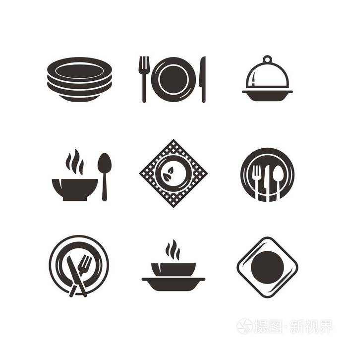 厨师和烹饪标志.餐厅矢量符号隔离