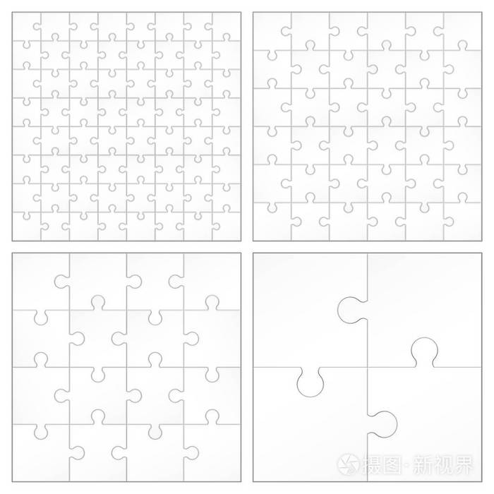 创意矢量插画拼图拼图的背景.商业概念艺术设计空白样机模板.