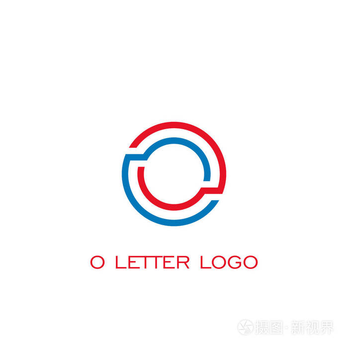 字母o标志圆圈连接标志. 矢量图标.