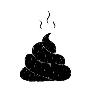 素描风格中白色背景的彩色矢量插图漫画船尾,屎和财福星隔离的向白色