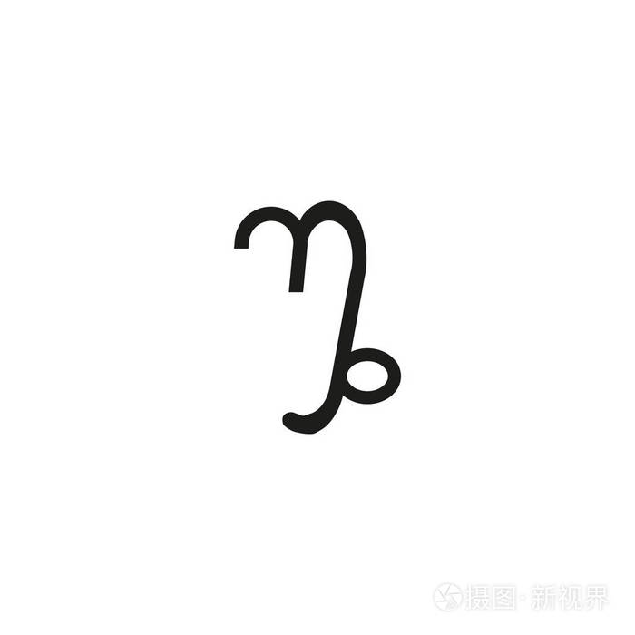 摩羯座图标孤立在白色背景矢量插图摩羯座标志概念.eps10.