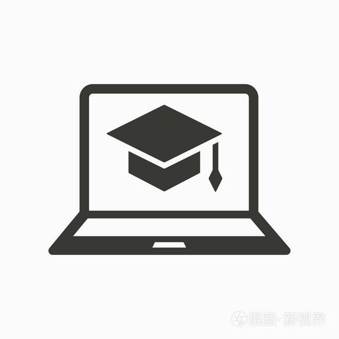 学习教育图标. 学术学习学习符号. 黑色矢量插图隔离在白色上.