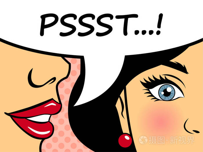 复古女人窃窃私语八卦朋友