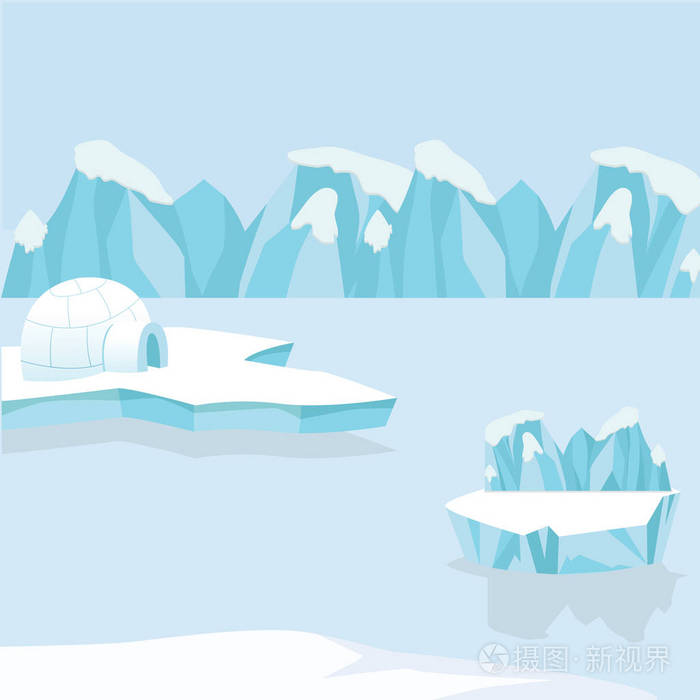 北极冰山和雪山
