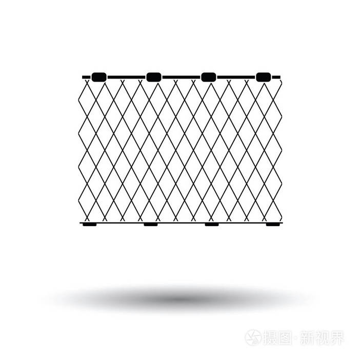 渔网图标. 白色背景与阴影设计. 矢量图.