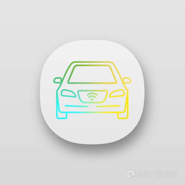 智能汽车应用图标自动驾驶汽车.