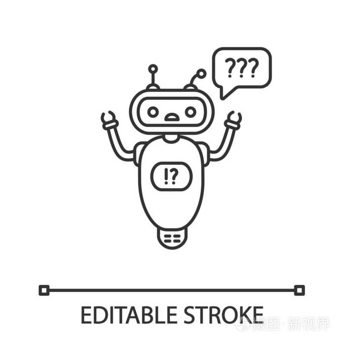 帮助chatbot线性图标迷惑机器人的语音气泡问号