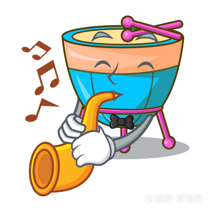 与小号动画片定音鼓在演播室音乐