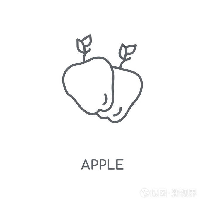 苹果概念笔画符号设计.
