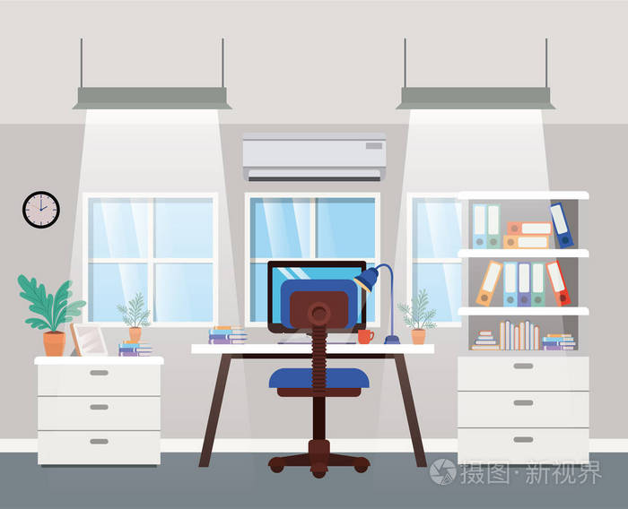 现代办公室老板场景