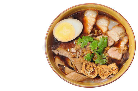 脆猪肉汤与面条分离，中餐菜单Kuayj