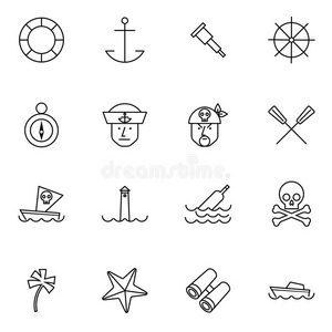 海的 灯塔 插图 海军 象形图 偶像 驾驶 海洋 帆船 签名
