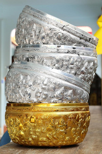 堆栈 仪式 文化 包裹 青铜 复古的 传统 泰语 古董 金属