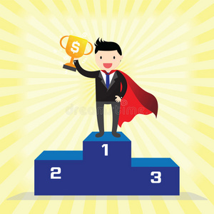 超级商人概念插画