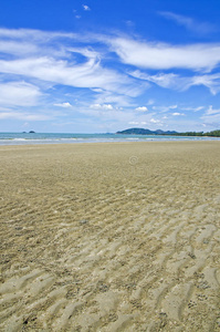 浪漫的 阳光 夏天 风景 天空 公司 求助 海洋 海滩 放松