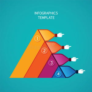 抽象向量4步骤信息模板的平面风格布局工作流方案，编号选项，图表或图表