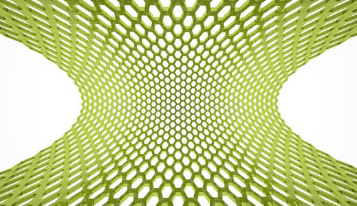 绿色抽象六边形网格