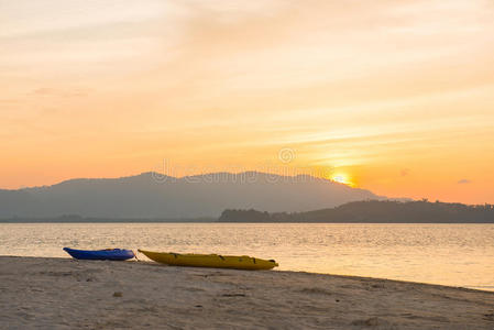 泰国北中岛普吉岛美丽的日落