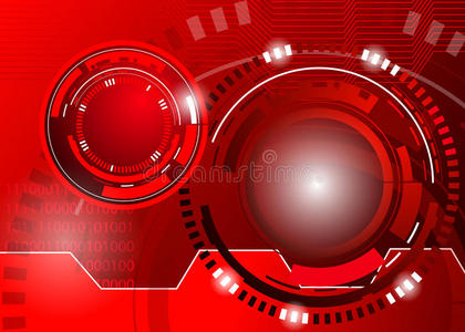 圆圈红色抽象技术背景