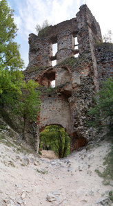 历史 古老的 进入 斯洛伐克 徒步旅行 入口 城堡 灰尘
