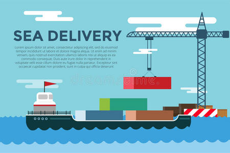 插图 货物 港口 信息图表 起重机 地图 海洋 传送 行业