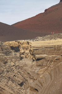 法亚尔岛的亚速尔火山海岸线景观。 蓬塔多斯c