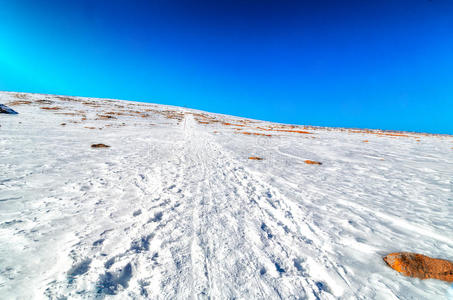 奥尔蒂斯 白云石 滑雪 通路 追踪 自然 斜坡 轨道 寒冷的