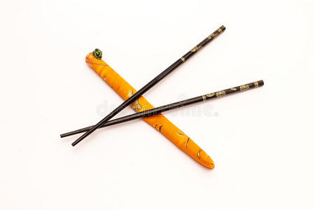 中国孤立的木制筷子。