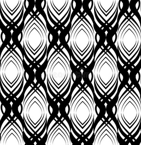 抽象几何图案。 无缝线黑白装饰