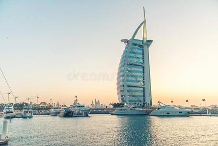 迪拜2015年10月9日BurjalArab，最著名的洛杉矶之一