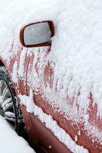 汽车 冷冰冰的 重的 停车 降雪 深的 场景 季节 寒冷的